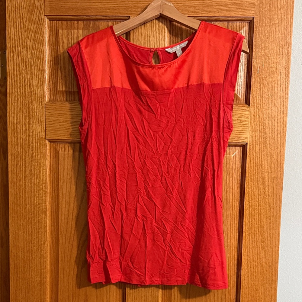 Banana Republic Vibrant Red Cap Sleeve Blouse